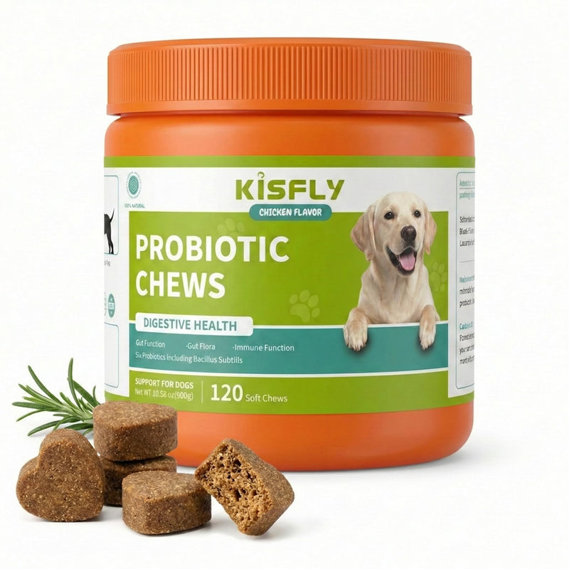 Probiotics for Dogs 2 Billion CFU - 6 Strains with Bacillus Subtilis - Soft Chews for Dog Diarrhea, Gas, Bad Breath & Itchy Skin - Digestive & Immune Support