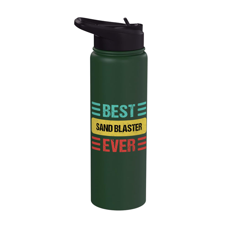 Sand Blaster Stainless Steel Insulated Water Bottle Dark Green 30 Ounces