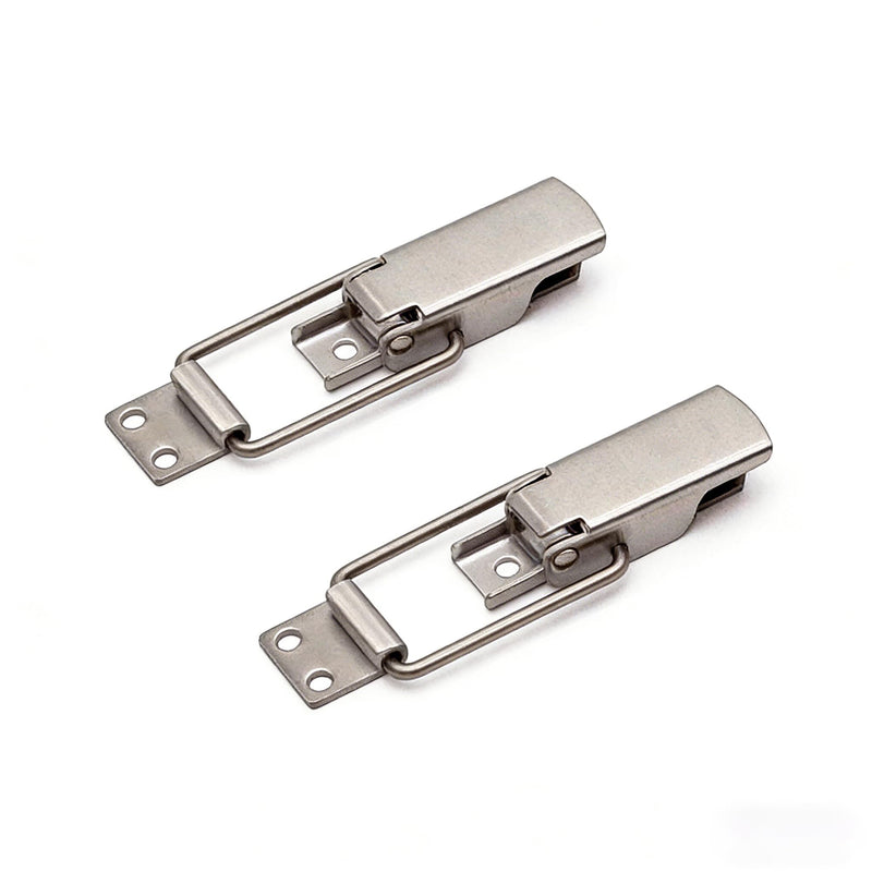 304 Stainless Steel Toggle Latch with Lock Hole, Heavy Duty & Rustproof Metal Catch Clip for Toolbox, Case, Furniture & Storage – Easy Install, Polished Finish, Durable Hardware (2, Silvery) 2
