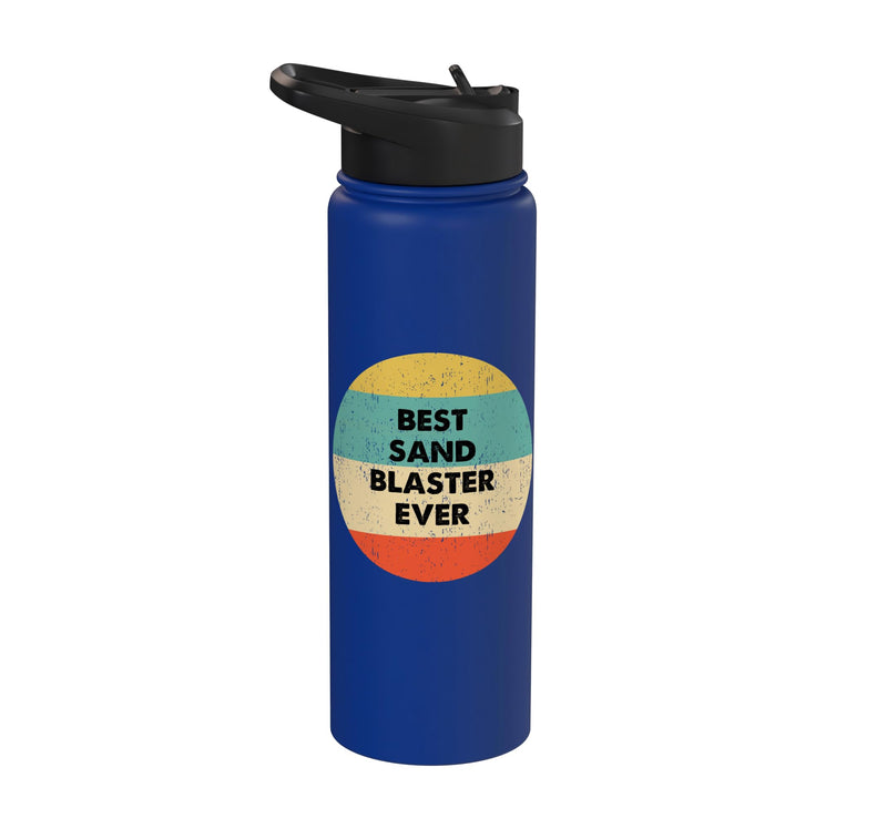 Sand Blaster Stainless Steel Insulated Water Bottle Royal Blue 30 Ounces
