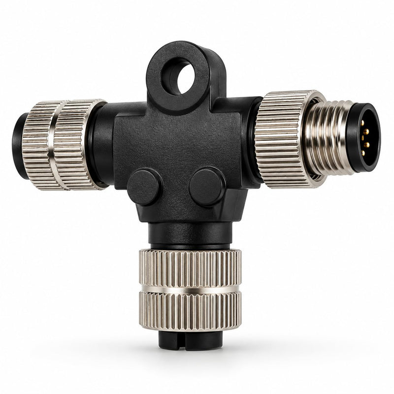 Metal Shielded NMEA 2000 T-Connector (Tee) – Upgraded Heavy Duty Marine Network Splitter with Corrosion-Resistant Brass Nuts, Compatible with Garmin Lowrance Simrad B&G Navico (3-Way) 3 way
