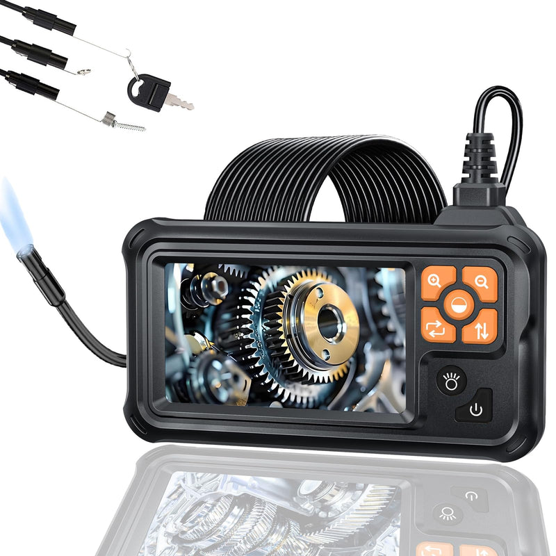 1080P HD Industrial Endoscope Camera with 4.3" IPS Screen & Light, 16.5FT IP67 Waterproof Snake Borescope for Pipe, Sewer, Drain, Plumbing & Automotive Inspection (No Photo/Video)