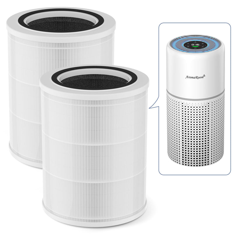 AromaRoom True HEPA Replacement Air Purifiers Filter 2 Pack, Odors, Smoke