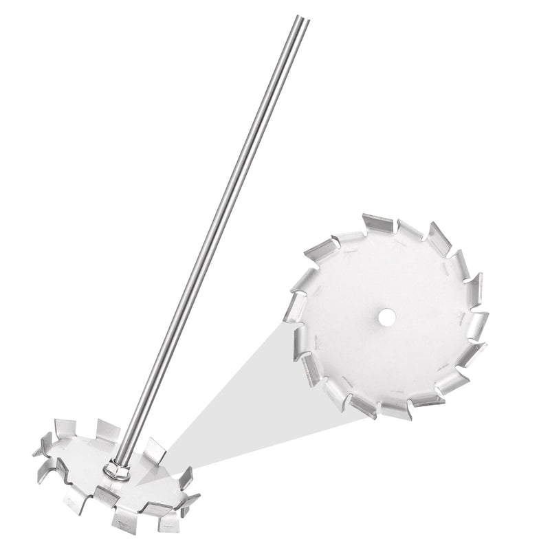 PATIKIL Dispersing Disc, 100mm / 3.94" 304 Stainless Steel Dispersion Impeller High Speed Dispersing Machine Blade Paddle Impeller with 8mm Shaft Hole 8x300mm Rod for Factory Laboratory 100mm / 3.94"-8x300mm