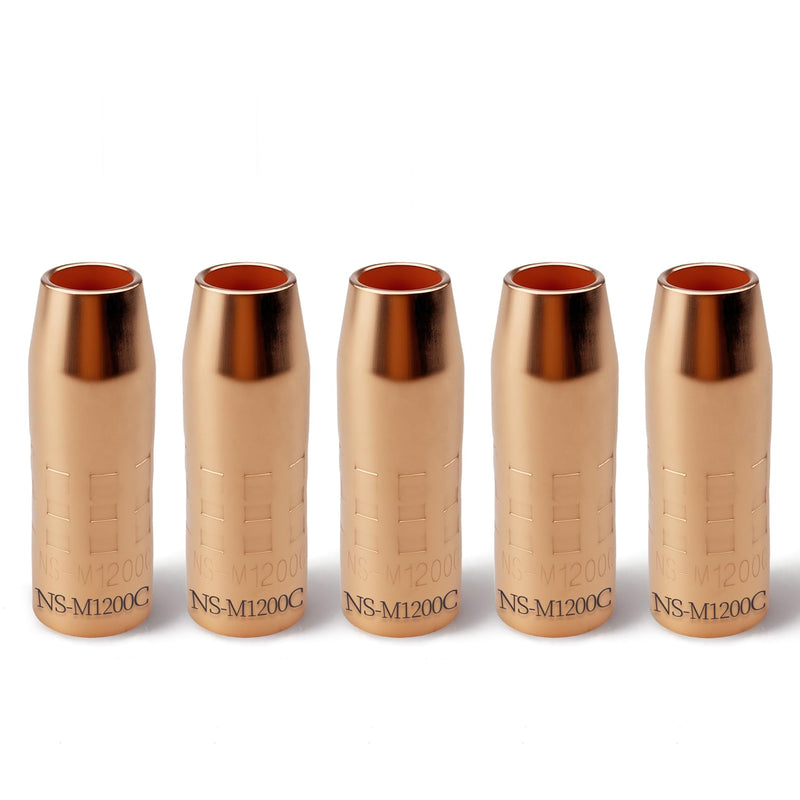 5PK NS-M1200C MIG Welding Nozzle for Miller, 1/2" AccuLock MDX Nozzle for Miller MDX-100 MIG Welding Guns, Replacement Welding Part for Miller MDX-100 MIG Welding Guns NS-M1200C 5PK