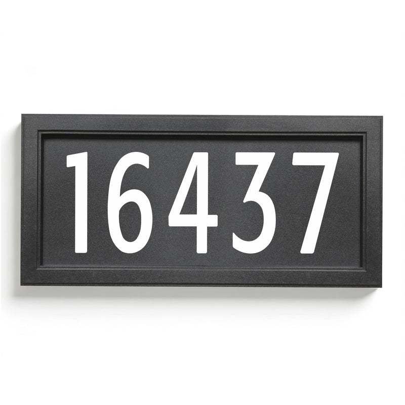 Address Number Sign 14.4" x 7.0" ABS Plastic, Includes 4 Sets 4 Inch 0-8 Number Stickers, Mounting Screws & Expansion Tubes, Fits 4-5 Digits for Home Wall Door