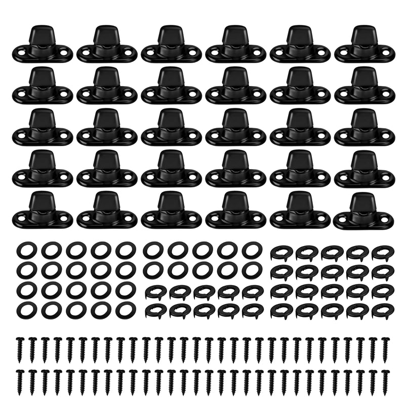 Marine Grade Twist Lock Fasteners Rust-Proof Coating Turn Button Eyelet, Stud and Stainless Steel Screws for Canvas Marine Boats Sailboats RVs Fastener Turn Buttons (30 pcs)