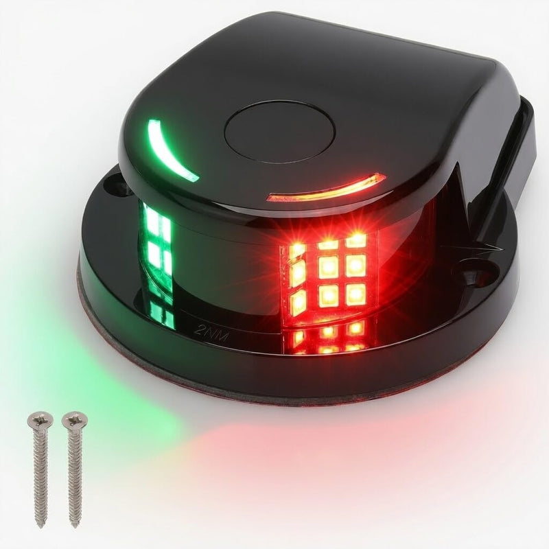 Boat Navigation Light,12V Boat Bow Light, IP67 Waterproof Red and Green Marine LED Bow Lights, Marine Nav Lights for Bow and Stern, for Pontoon, Fishing Boats, Yacht, Skiff