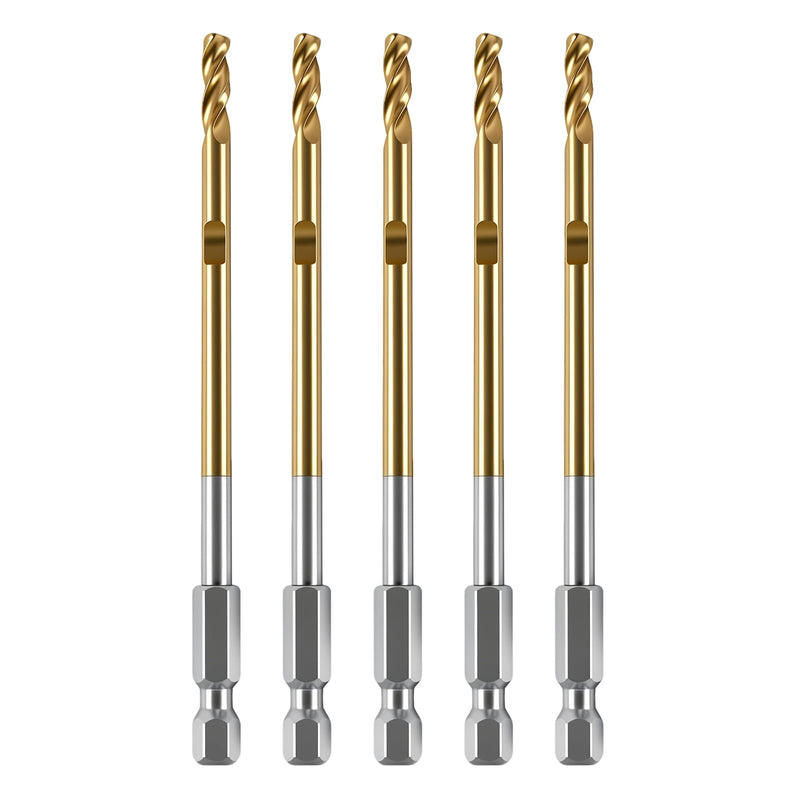 5PC CBB Replacement Cutter Bits for HC1 & HC2 Sheet Metal Hole Cutters,Handle Lateral Stress TIN Coating M2 Steel HSS,HRC 63-64,Fit Malco Hole Cutter Accessories,Sheet Metal Hole Cutter Bits 5PACK