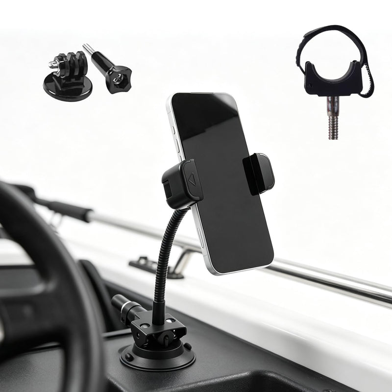 3.5 Inch Suction Cup Boat Mount | Marine-Grade Holder for Smartphone, Action Camera & Flashlight Holders, 360 Rotatable Ball Head, for Boats, Yachts