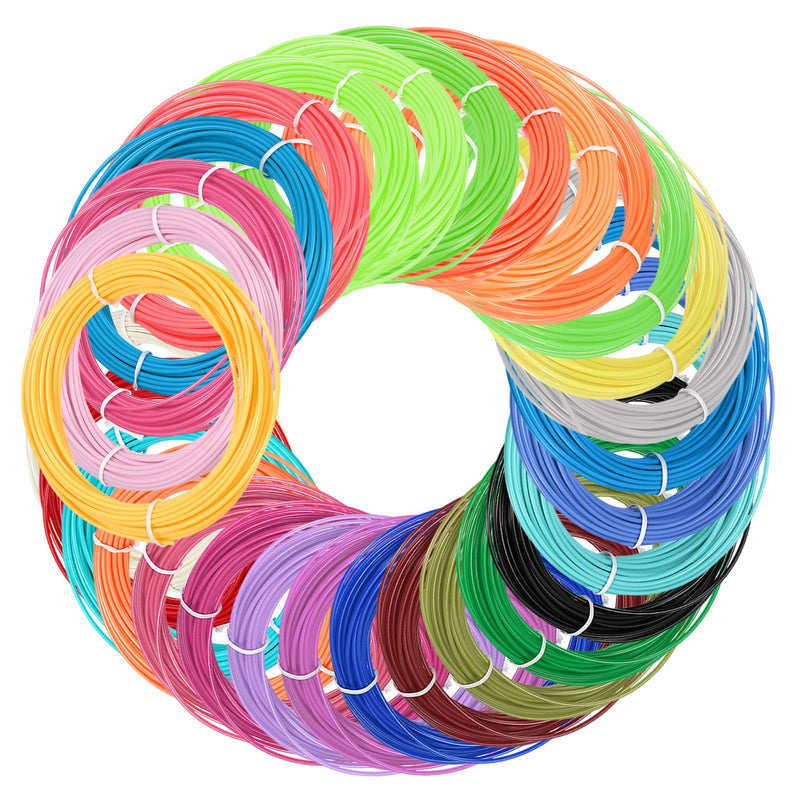MECCANIXITY 30 Colors ABS 3D Pen Printer Filament Refills, Each Color 16.4 Feet Total 492 Feet 1.75mm Printing Filament for Most 3D Printing Pens