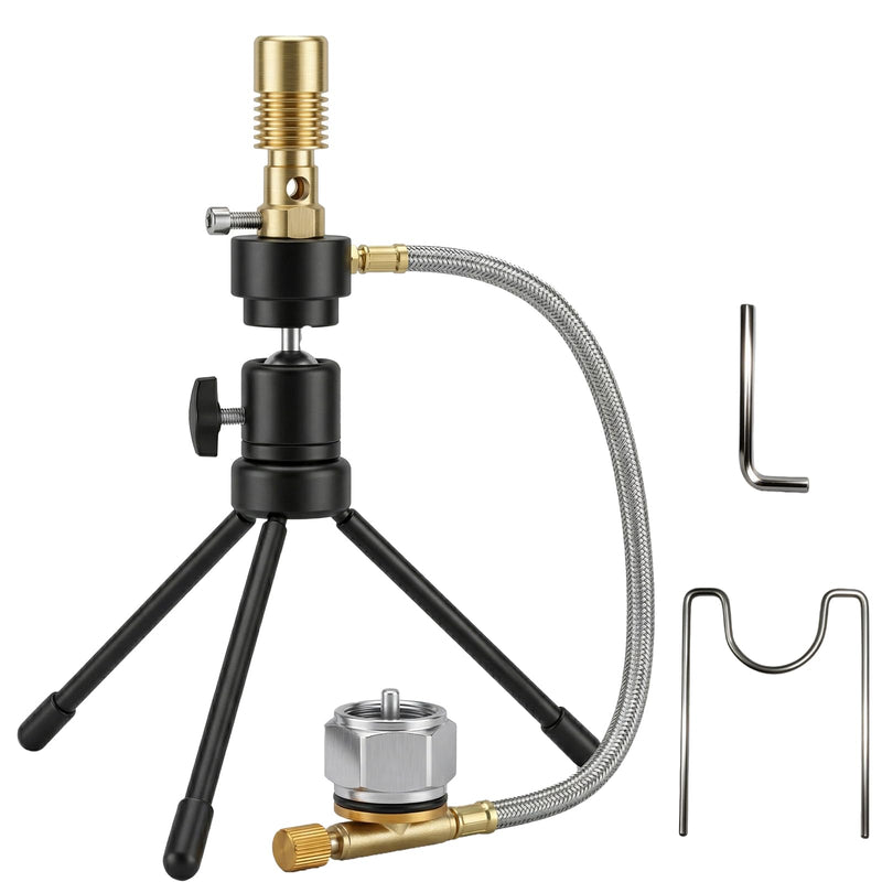 UCRXPLAB Propane Bunsen Burner with Tripod and Air Intake Adjuster, Direction and Height Adjustable for Lab Heating Picnic Camping Travel and Gas Welding (Propane Tank not Included)