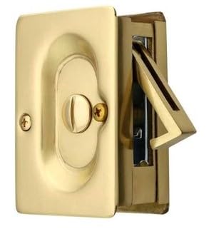 Emtek Pocket Door Privacy Lock Set (Satin Brass)