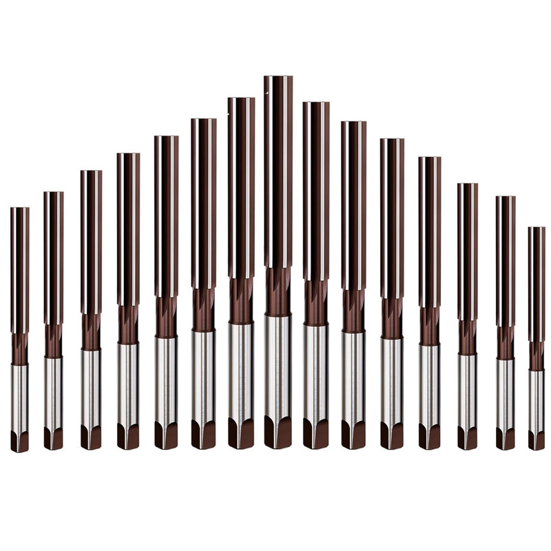 H8 Hand Reamer Straight Slot Reamer,Metric Reaming Drill Bit for Metal, DRINYOUNG (15pcs：3mm-12mm) 15pcs：3mm-12mm