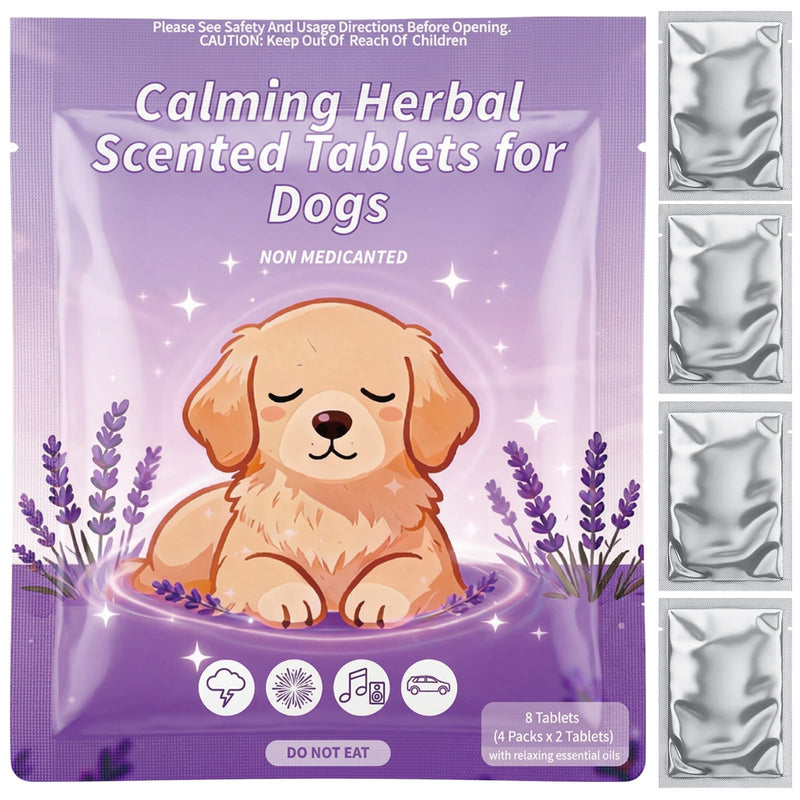 Replacement Aromatherapy Pads for Dog Noise Cancelling Ear Muffs, 8 Packs (4 Pairs) Soothing Lavender Scent, Helps Relieve Dog Anxiety from Fireworks Thunderstorms Travel and Vet Visits