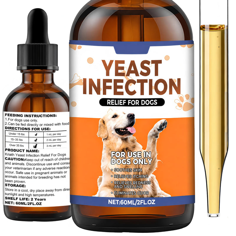 Yeast Infection Treatment for Dogs | Dog Ear Yeast Infection Treatment, Soothes Skin, Relieves Itching, Reduces Redness and Swelling, Eliminates Odors, 60ml Bacon Flavor 1PCS