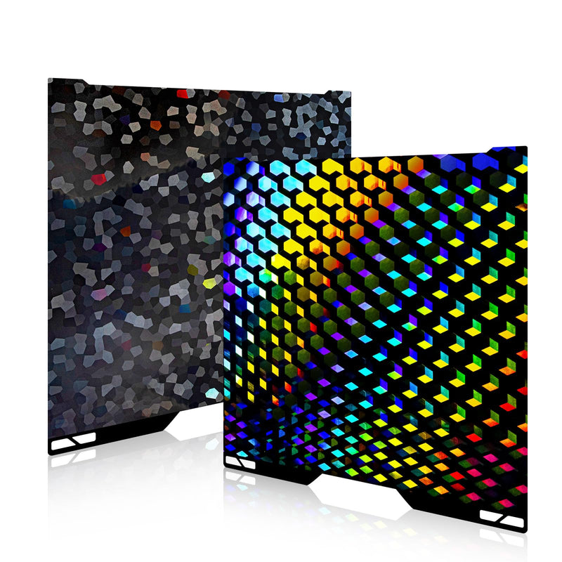 Holographic H2C/A2L Build Plate for Bambu Lab 335x325mm, Flexible Smooth PEG H2C Print Plate for Bambu Lab H2C/A2L 3D Printer Bed Platform Diamond Grid+ Water Cube PEG