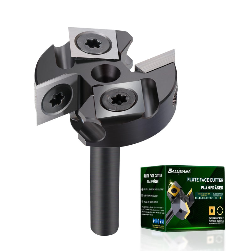 Slab Flattening Router Bit 1/4 inch Shank, 1-1/4'' Diameter, 4Wing | CNC Spoilboard Surfacing Router Bit Wood Planer Bit for Slab Flattening, Spoilboard Leveling, Trimming, and Grooving 1/4" Shank-1-1/4" Cut Dia. (2+2 Inserts)