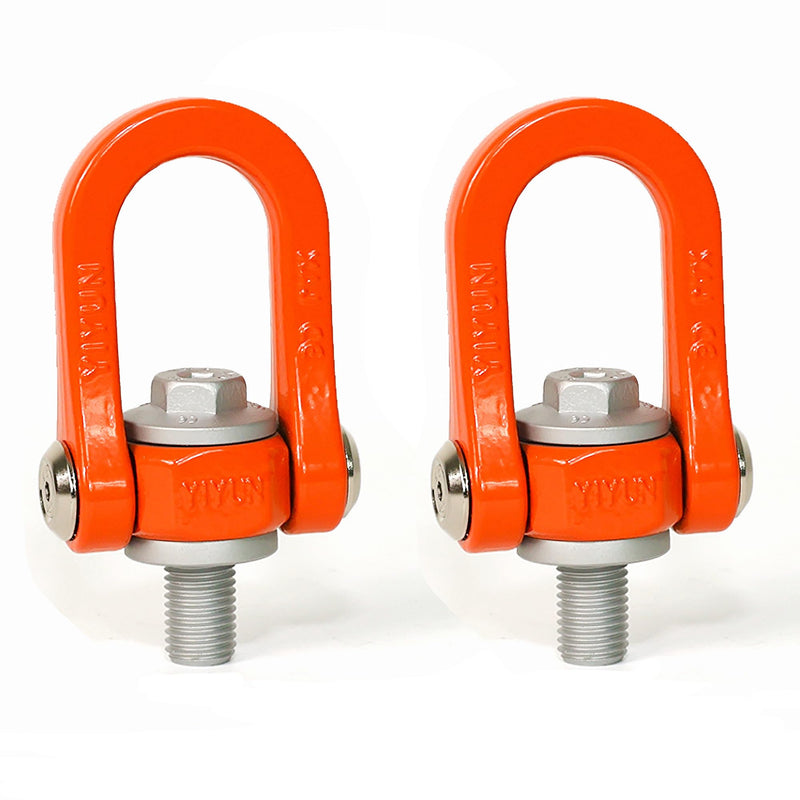 2 Pack Swivel Hoist Rings M16 x 24 WLL 2.0T, Positions & Hovers at Any Angle, 360° Swivel Eye Bolt with 4:1 Safety Factor, 180° Load Range, Corrosion Resistant Alloy Steel Heavy Duty Lifting Fitting
