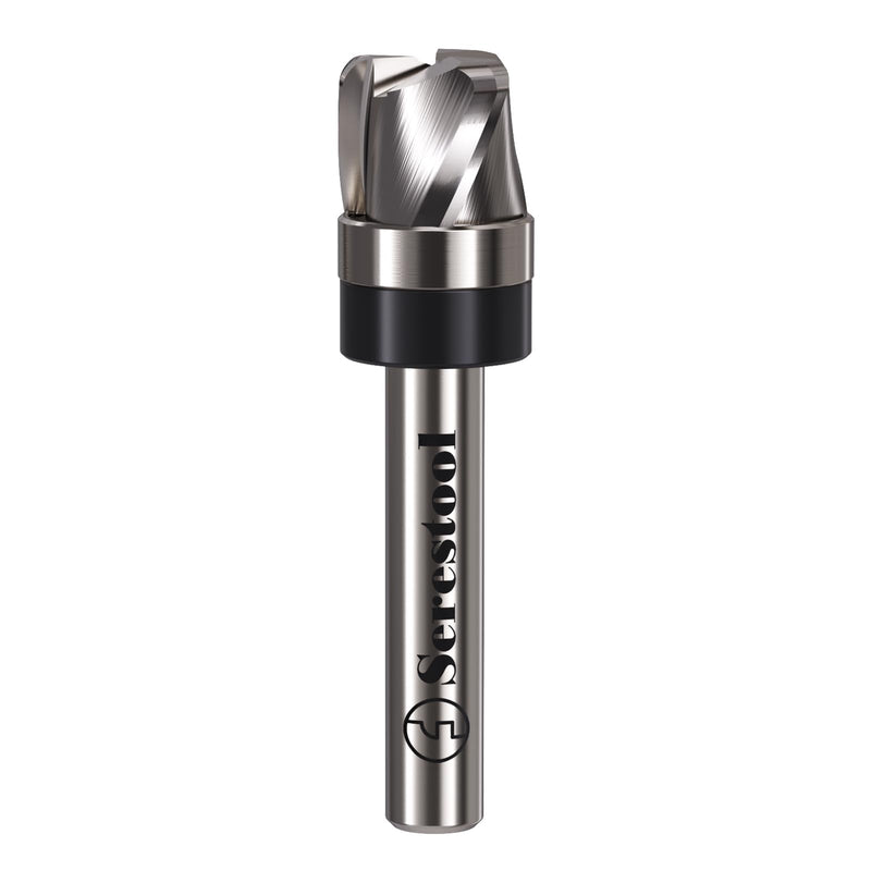 Bowl and Tray Router Bit 1/4" Shank, 1/2" Cutting Diameter, 3/8" Cutting Height, 3/16" Radius, 3-Flute Solid Carbide Template Router Bit for Wood Dish Bowl Carving 1/4"x1/2"x3/8"xR3/16"