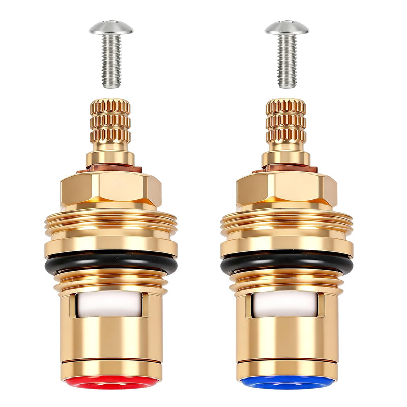 013787-45 013788-45 Ceramic Cartridge Assembly 2-Pack, Hot & Cold Replacement Brass Cartridges for T&S Faucets, Faucet Repair Kit, 40°F-140°F, 20-125 PSI