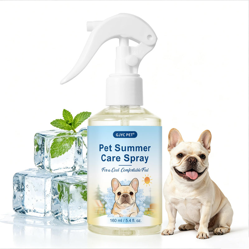 Dog Cooling Spray – Large Capacity Heat Relief for Backyard, Car & Crate – Natural Menthol, Aloe, Oat – Lick-Safe, No Fragrance for Brachycephalic, Double-Coat & Senior Dogs (5.4 fl. oz)