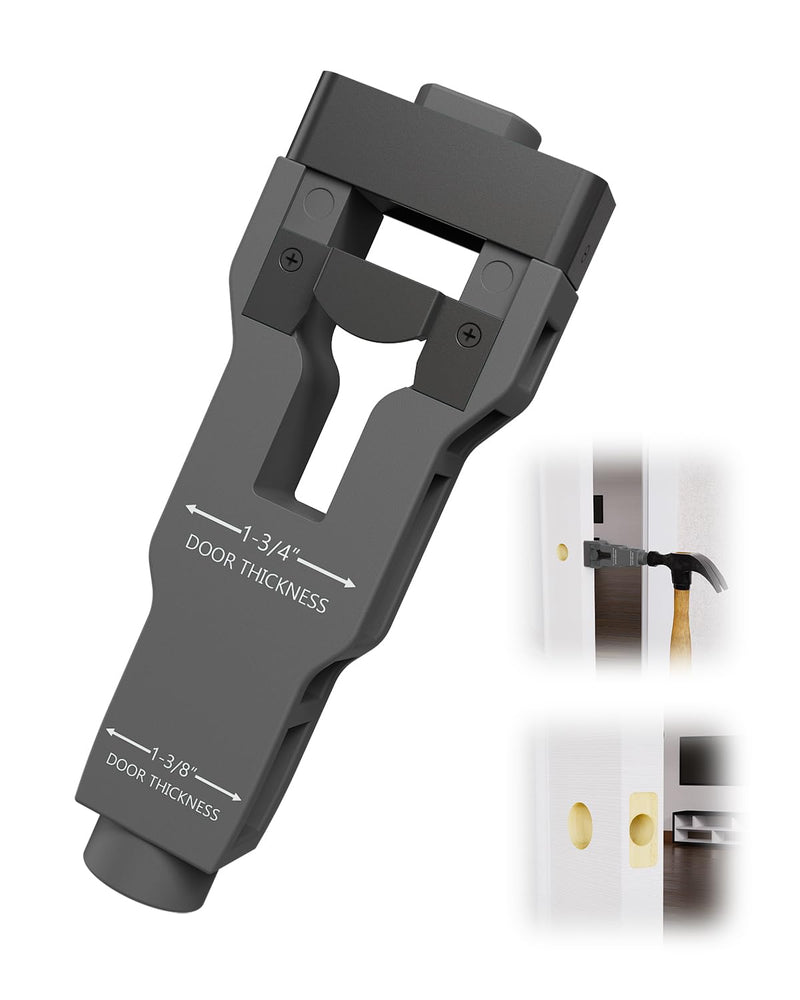 Door Latch Mortise Tool - Professional Door Latch Installation Kit for 1-3/4" or 1-3/8" Thick Door, Accurate Latch & Lock Setup, Gray