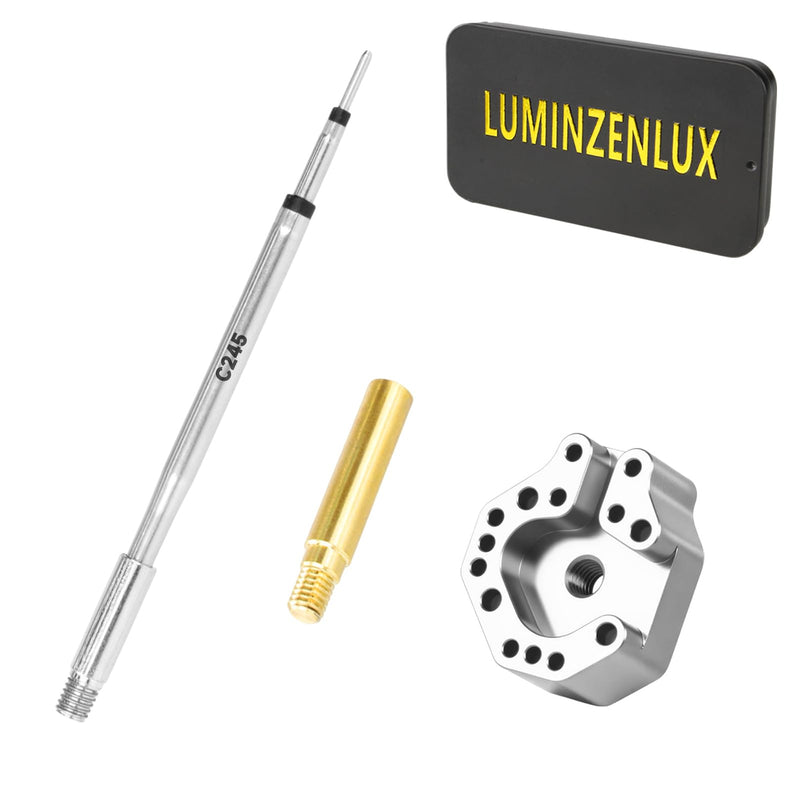 Joystick Soldering Iron Tip Kit with C245 & 936 Adapters – Multi-Hole Chrome-Plated Copper Tip, Fast Heat Conduction & Precision Alignment for PS5, PS4, Xbox Series X|S, Xbox One & Switch Controllers 4