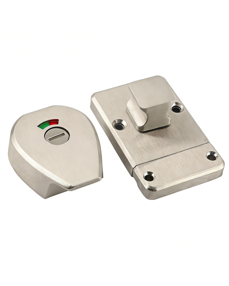 Stainless Steel Bathroom Privacy Indicator Lock, Vacant/Occupied Indicator, Brushed Nickel Finish for Public Restrooms, Changing Rooms, Hotels, and Home Bathrooms