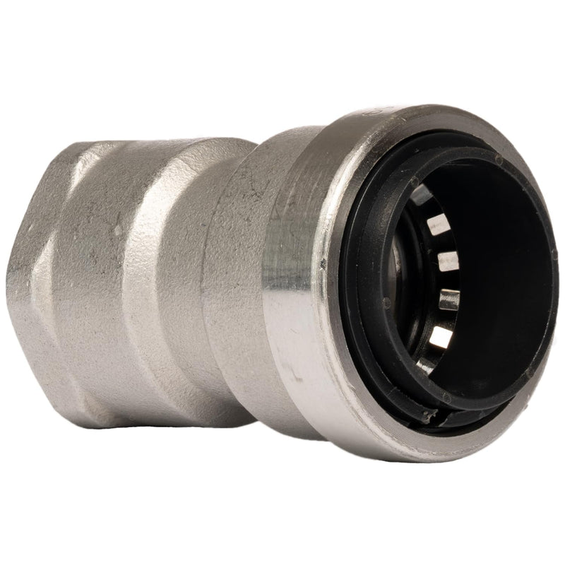 QuickFitting 1-1/2" x 1-1/2" FNPT Stainless Steel Push-to-Connect Adapter 1-1/2 in.
