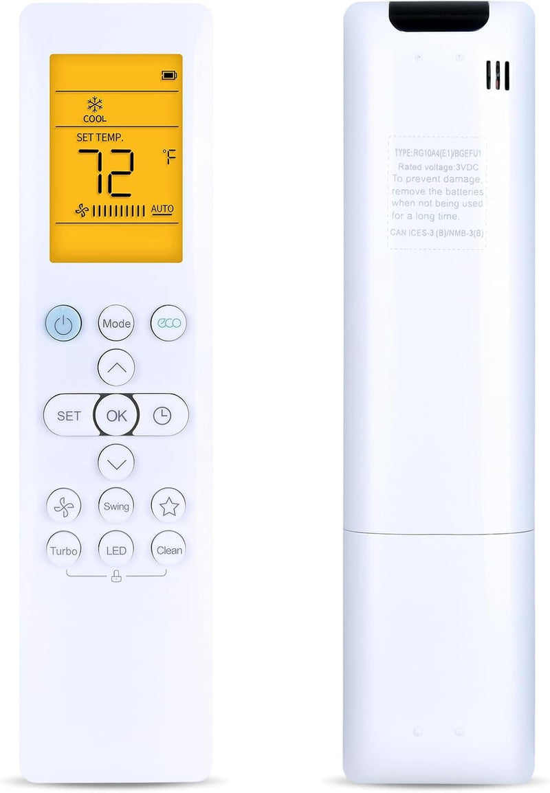Replacement for Senville LETO Series Mini Split Air Conditioner Remote