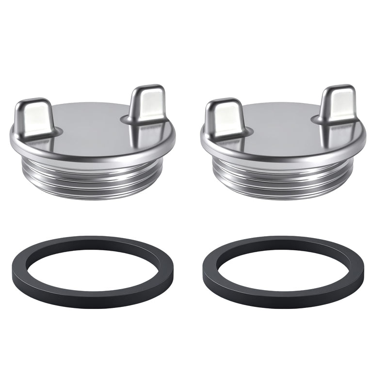 316 Stainless Steel Marine Deck Fill Cap with O-Ring,Replaces Compatible with Perko 1313/1314 & for Seachoice 32011,Boat Gas Cap Replacement,1-1/2" Thread for Bass Boats 2PC