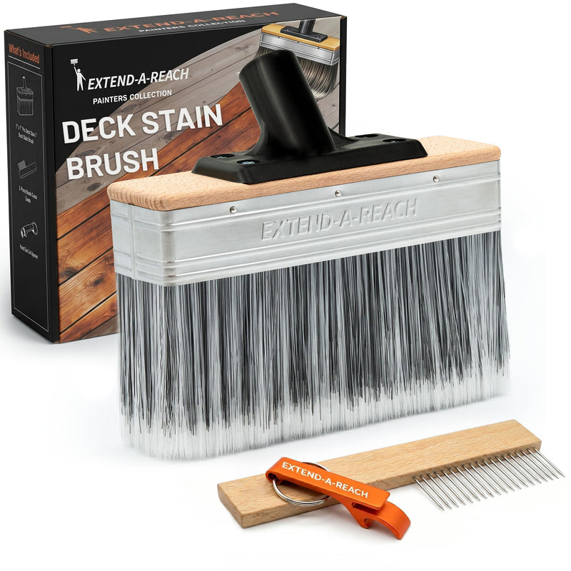 Professional Deck Stain Brush 7" for Wood Deck (Pole Sold Separately)