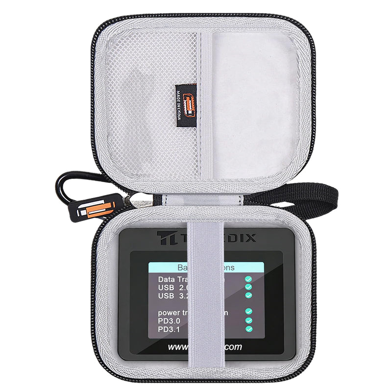 Hard EVA Carry Case Compatible with Treedix USB Cable Tester, Protective Storage Box for Treedix USB Cable Tester, Waterproof, Dustproof, Shockproof (Case Only)