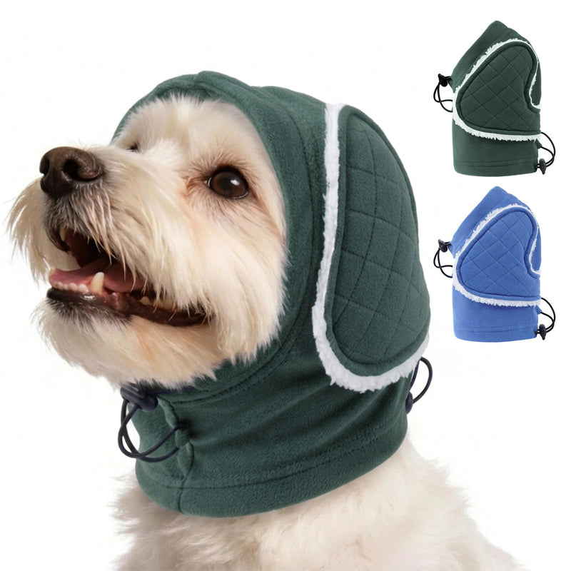 Dog Ear Muffs Noise Protection - Adjustable No Shake Ear Wraps, Warm Dog Calming Hoodie with Sound-Absorbing Pads, Anxiety Relief, Dog Ear Covers for Firework, Grooming, Travel (Green, M) Green Medium
