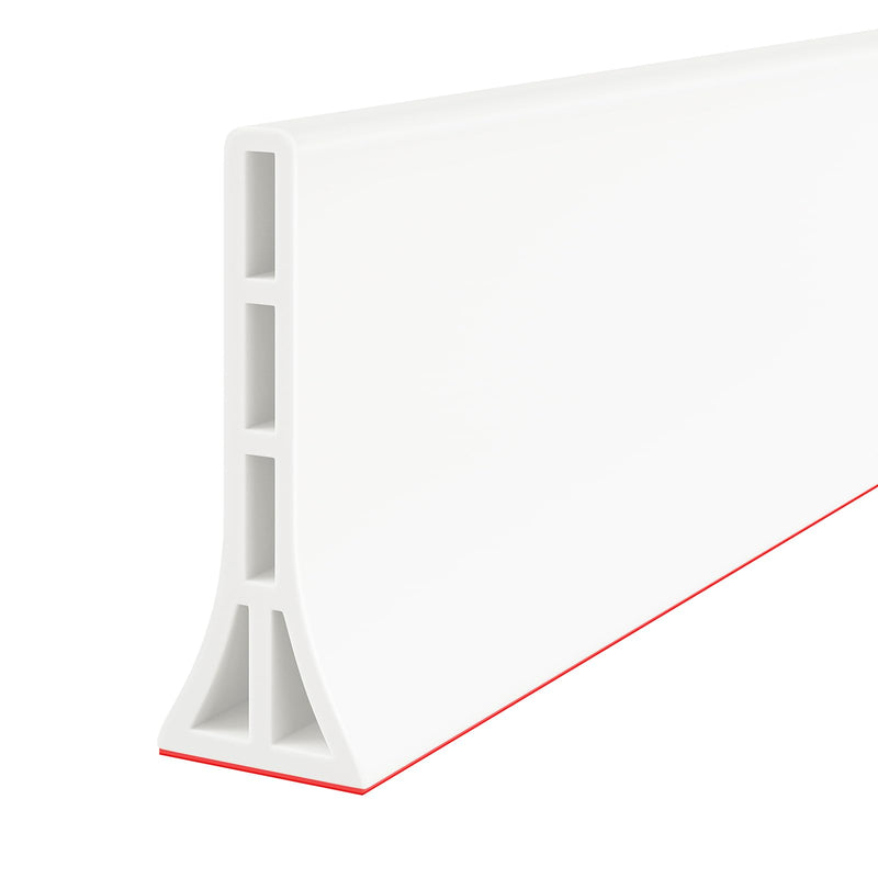3.8'' High Shower Threshold Water Dam 39 Inch Collapsible Self Adhesive Shower Water Splash Guard Shower Water Blocker Wet and Dry Separation for Bathroom (39 Inch, White)