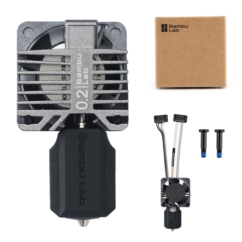 Bamboo Original P1/P1P/P1S 0.2mm Stainless Steel Hotend Complete Kit with Fan,Full Assembly Hot End Kit for Bambu Lab P1 Series 3D Printer 0.2mm P1 Series
