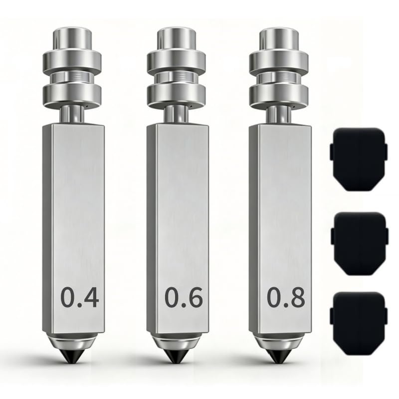 3PK 0.4MM 0.6MM 0.8MM Integrated Hardened Steel Nozzles for Kobra X Combo Quick-Detachable High Speed Throat Tube Nozzles Print Head Hot End for Anycubic 3D Printer 0.4mm 0.6mm 0.8mm kobra x nozzle