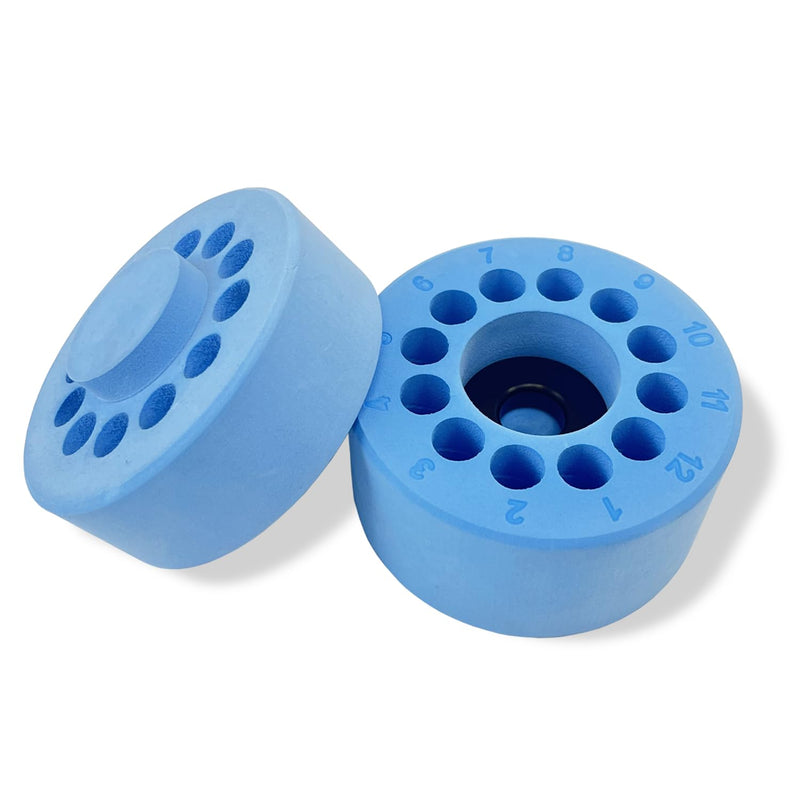 '-1℃(-33.8℉) Cooling Container for 12×2ml Vials, Alcohol-Free Foam Box with Solid Core, Reusable Storage Holder for Low Temperature Freezers