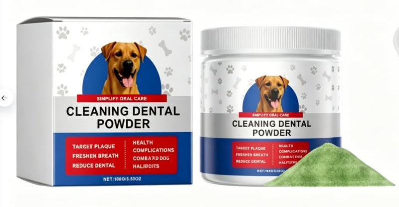 Dog Dental Powder 100g – Natural Teeth Care Powder with Probiotics & Herbal Blend, Mint Flavor, Suitable for All Breeds & Ages