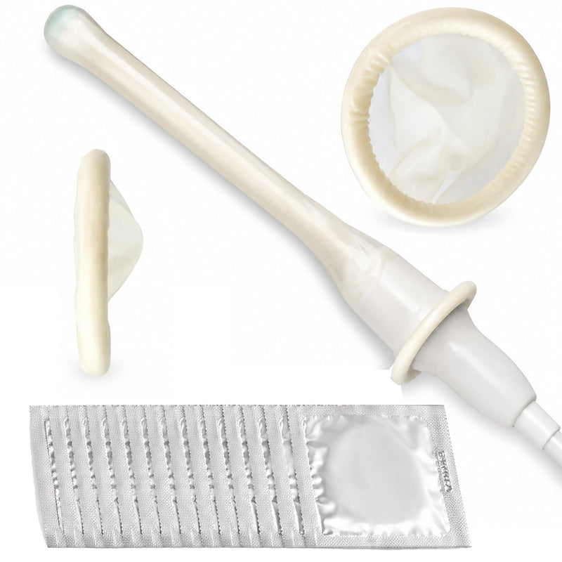 Ultrasound Probe Cover 1-1/4" × 8" inches, Latex, Rolled - Pack of 20 (Individually Sealed Packaging) 20-Pack