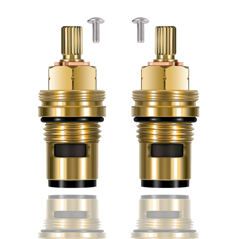 2 Pack Ceramic Faucet Cartridge for Grohe 45882000 45883000, 1/2 Inch 1/4 Turn Hot Cold Water Replacement, 90 Degree Valve for Grohe Kitchen Bathroom Shower Faucet Parts Hot&Cold