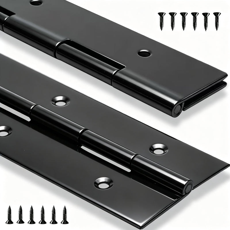 2Pack Black Piano Hinge 48 Inch x 2 Inch Open Width 48" x 2"
