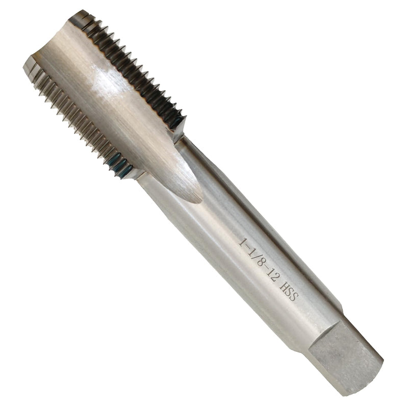 1-1/8"-12 Tap, Right Hand, UNF, Straight Flute, 4 Flute, 2B Accuracy Grade, High Speed Steel, Machine Tap