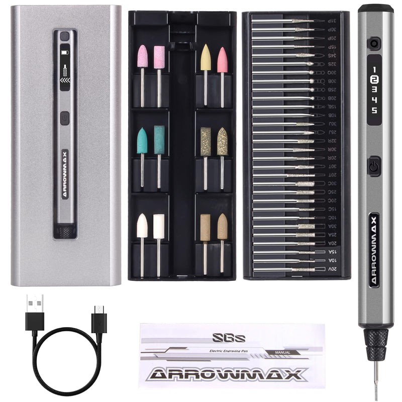 AM ARROWMAX Mini Cordless Rotary Tool Kit, 5 Speed, 30000 RPM, 42 Bits