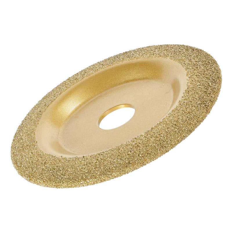 ILOVETOOL 5 Inch Diamond Grinding Cup Wheel 46 Grit Coarse | Vacuum Brazed Convex Gold Anti Rust Coating Fits 7/8 Arbor Angle Grinder 125mm (5 inch)