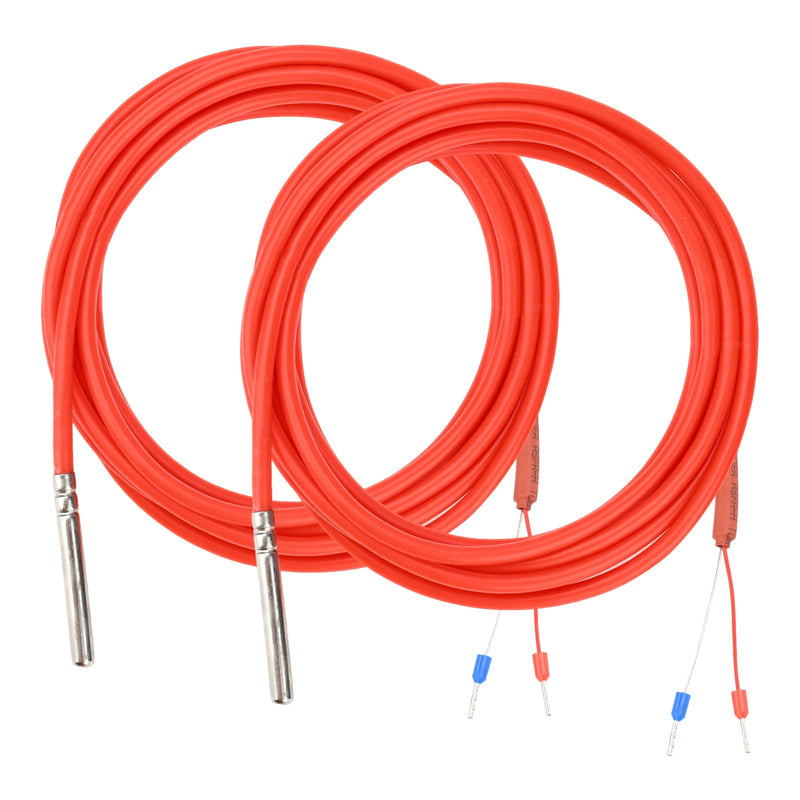 Diymore 2 PCS 5M PT1000 Temperature Sensor, Silicone Cable, Stainless Steel Probe, -122°F~356°F, High-Precision Platinum Resistance Thermometer