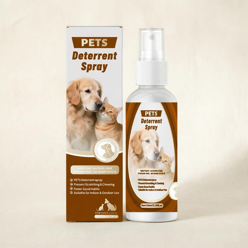 Dog No Chew Spray, Bitter Dog Deterrent Spray for Furniture & Carpet, Pet Corrector & Training Spray for Dogs (Brown)
