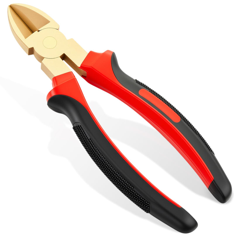 Hicarer 8" Non Sparking Diagonal Cutting Pliers Aluminum Bronze Spark Free Wire Cutters Non Magnetic Flush Cutting Corrosion Resistant Safety Tool Electronics Jewelry Industrial Explosive Environments