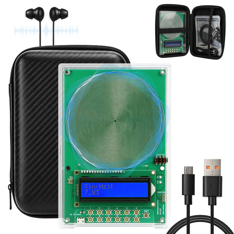 0.01Hz-200kHz Frequency Generator for Healing - 7.83Hz Adjustable Schumann Resonance Generator, USB Powered with Acrylic Case and LCD Display for Sleep aid, Meditation, Stress Relief and Yoga